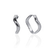 Серебряные серьги-конго с рельефом и волнообразным изгибом MIESTILO  Miestilo
