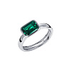 Серебряное кольцо с зеленым фианитом в огранке эмеральд Miestilo