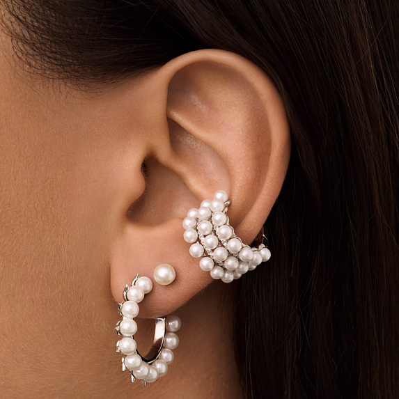 Серьги серебро 925 серебряные гвоздики с жемчугом Miestilo