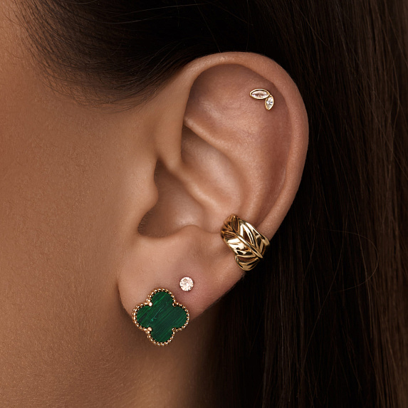 Серьги серебро 925 серебряные van cleef клевер Miestilo