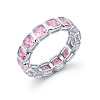 Серебряное кольцо с розовыми фианитами в огранке Ашер Miestilo