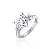 Серебряное кольцо сердце с белым фианитом Miestilo