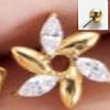 Серебряный пирсинг шестилистник Miestilo
