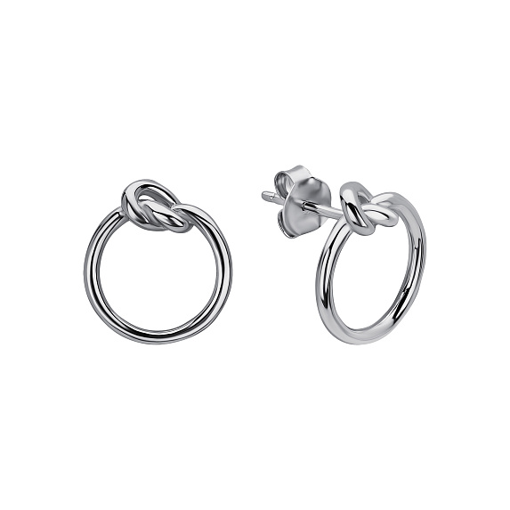 Серебряные серьги гвоздики узел Miestilo