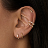 Серьги кольца серебро 925 женские позолоченные с фианитами Miestilo