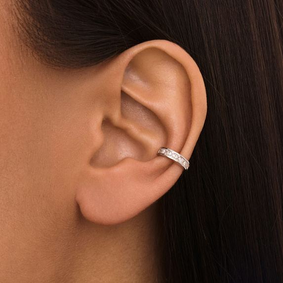 Серьга кафф серебро 925 моносерьга серебряная одиночная Miestilo