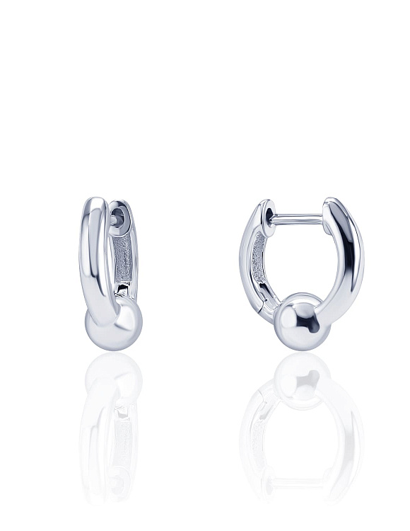 Серебряные серьги-конго с декоративным шариком MIESTILO  Miestilo  2