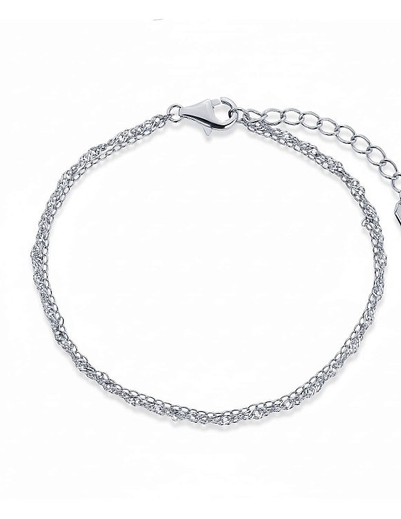 Серебряный двойной браслет Miestilo  2