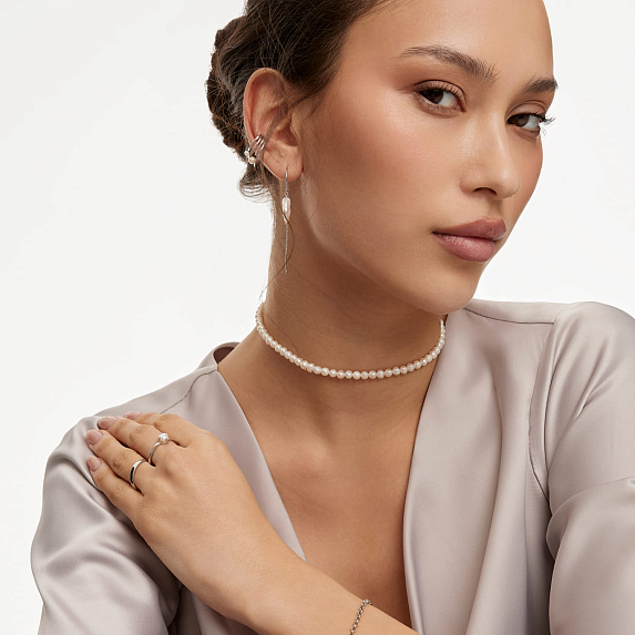 Серебряное кольцо с натуральным жемчугом 6мм Miestilo