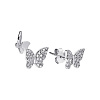 Серьги серебро 925 серебряные гвоздики женские бабочки Miestilo