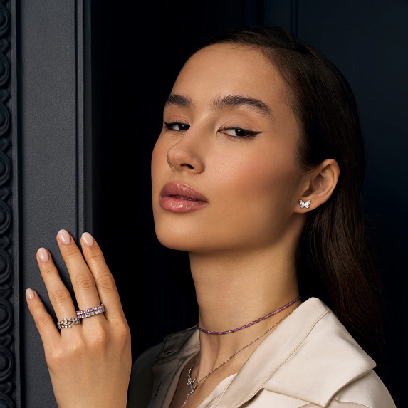 Серьги серебро 925 серебряные гвоздики женские бабочки Miestilo