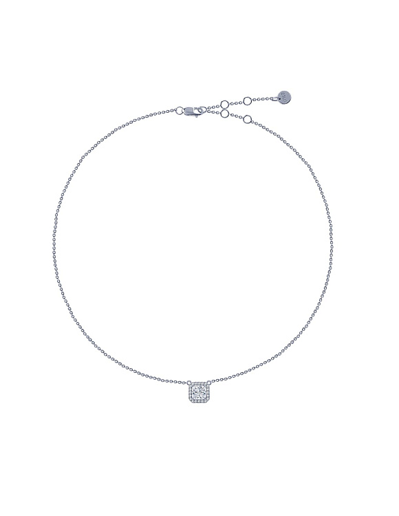 Серебряное колье с крупным белым фианитом Miestilo  2