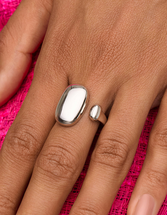 Широкое акцентное кольцо из серебра MIESTILO  Miestilo