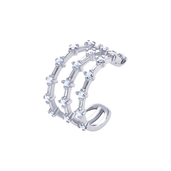 Кафф из серебра с фианитами Miestilo