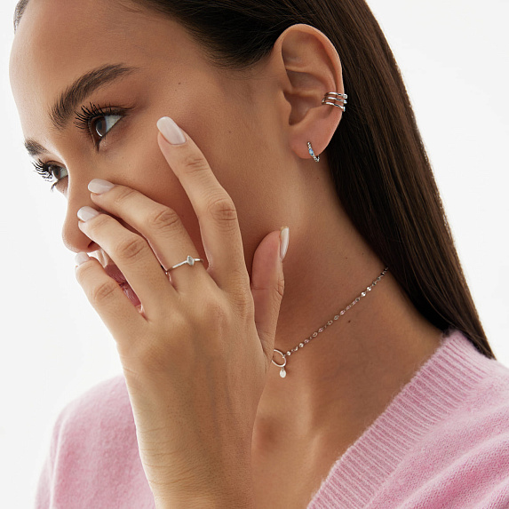 Серьги серебро 925, серьги кольца серебро, серьги конго серебро 925 Miestilo