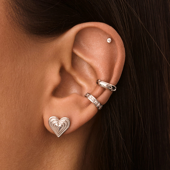 Серьга кафф серебро 925 моносерьга серебряная одиночная Miestilo