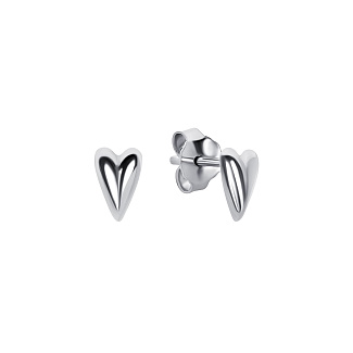 Серьги гвоздики серебро 925 женские сердечки Miestilo