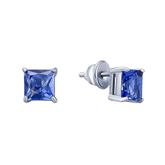 Серьги серебро 925 серебряные гвоздики женские квадратные Miestilo