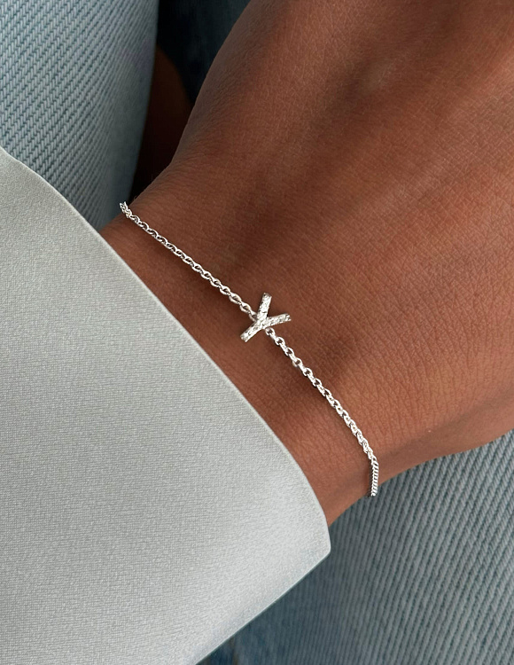 Серебряный браслет с буквой Y MIESTILO Miestilo