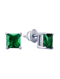 Серьги серебро 925 серебряные гвоздики женские квадратные
