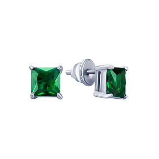 Серьги серебро 925 серебряные гвоздики женские квадратные Miestilo