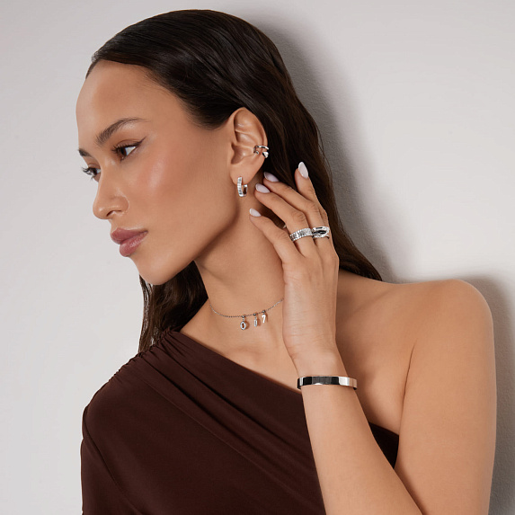 Серьги конго серебро 925 серебряные женские кольца Miestilo