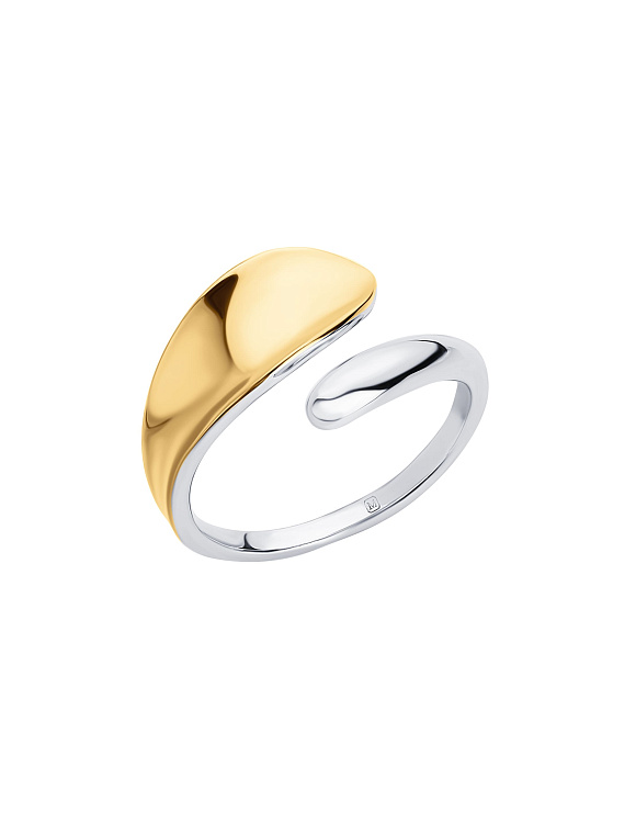 Серебряное кольцо биколор Miestilo  2
