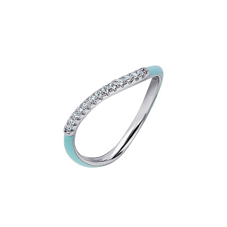 Кольцо серебро 925 с эмалью ювелирное тонкое Miestilo