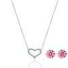 Серебряная подвеска на шею в форме сердца MIESTILO с розовыми фианитами Miestilo