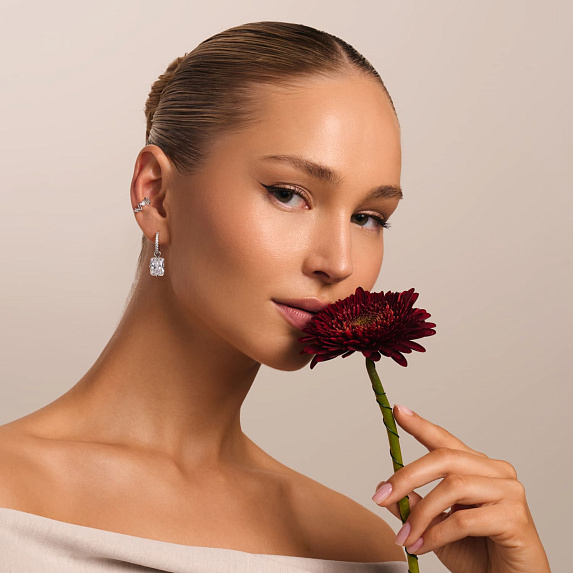 Серьги конго серебро 925 висячие серебряные Miestilo