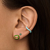 Серьги серебро 925 позолоченные гвоздики с фианитами Miestilo