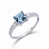 Серебряное кольцо с голубым фианитом Miestilo