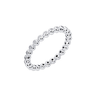 Серебярное кольцо с фианитами в круглой огранке Miestilo