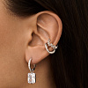 Серьги конго серебро 925 висячие серебряные Miestilo