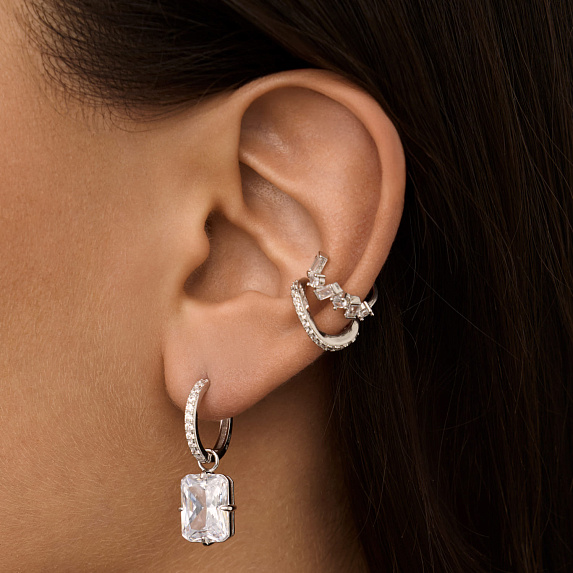 Серьги конго серебро 925 висячие серебряные Miestilo
