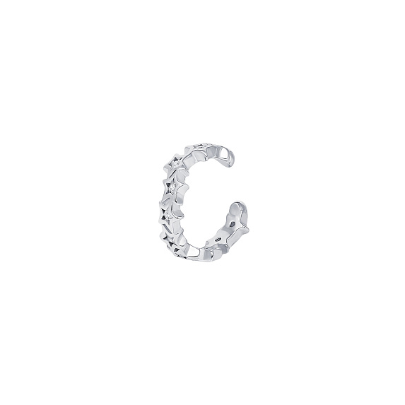 Серьга кафф серебро 925 моносерьга серебряная звезды Miestilo
