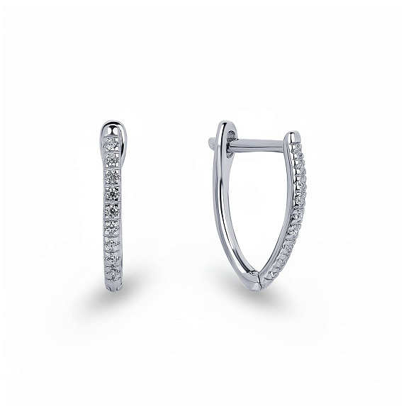 Серебряные серьги с фианитами Miestilo