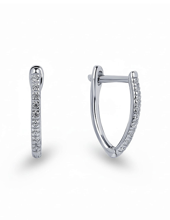 Серебряные серьги с фианитами Miestilo  2