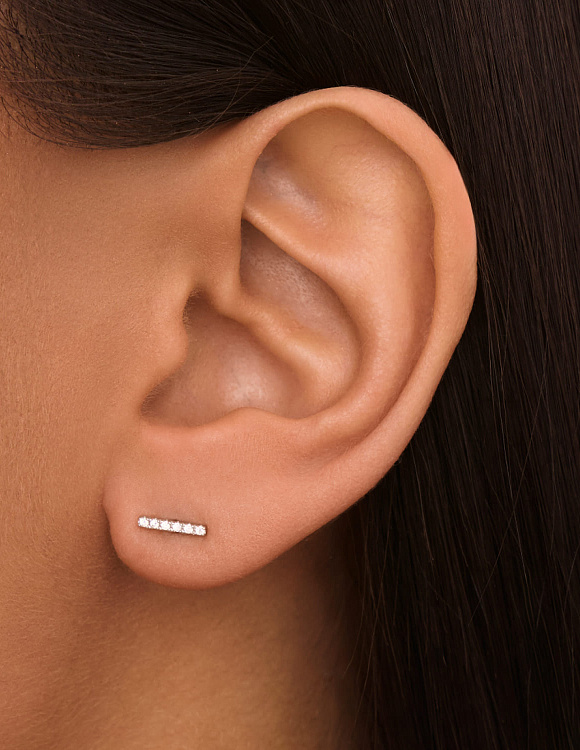 Серьги серебро 925 серебряные гвоздики женские с фианитами Miestilo