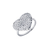 Серебряное кольцо сердце с мятым эффектом Miestilo