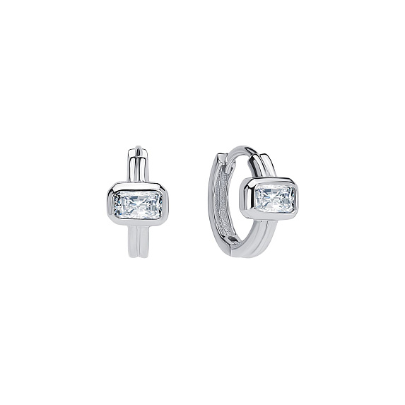 Серьги серебро 925 конго серебряные с камнем Miestilo