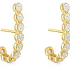 Позолоченные серьги "скобы" с фианитами Miestilo