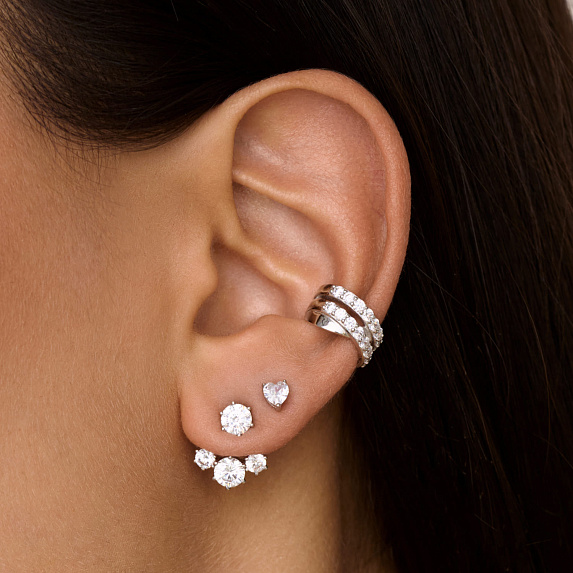 Серьги серебро 925 серебряные гвоздики сердечки Miestilo