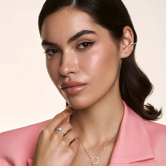 Серьги кольца серебро 925 серебряные конго с фианитами Miestilo