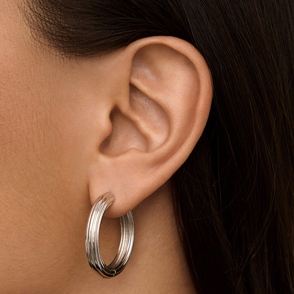 Серьги конго серебро 925 серебряные массивные колечки Miestilo