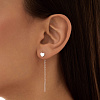 Серьги серебро 925 женские длинные протяжки сердечки Miestilo