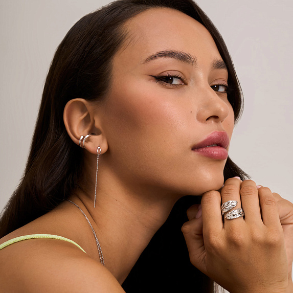 Серьги серебро 925 длинные протяжки висячие Miestilo