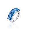 Серебряное кольцо с синими фианитами Miestilo