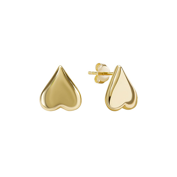 Серьги серебро 925 серебряные гвоздики женские сердечки Miestilo