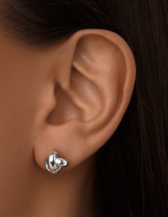 Серебряные серьги-пусеты в виде узла Miestilo 2